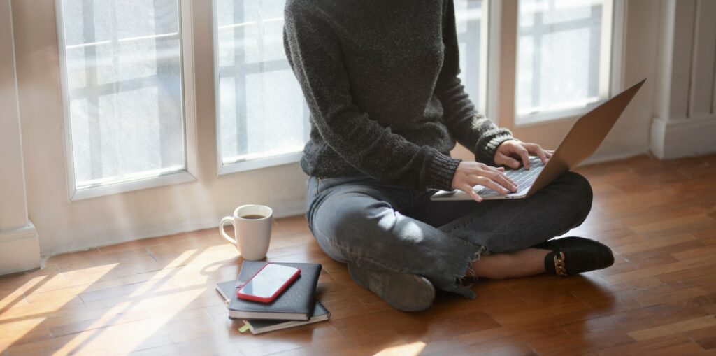 woman working from home