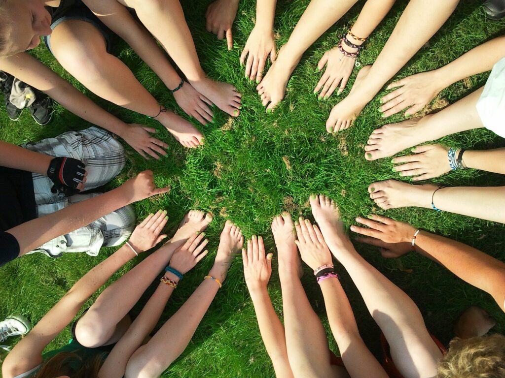 people sitting in circle 