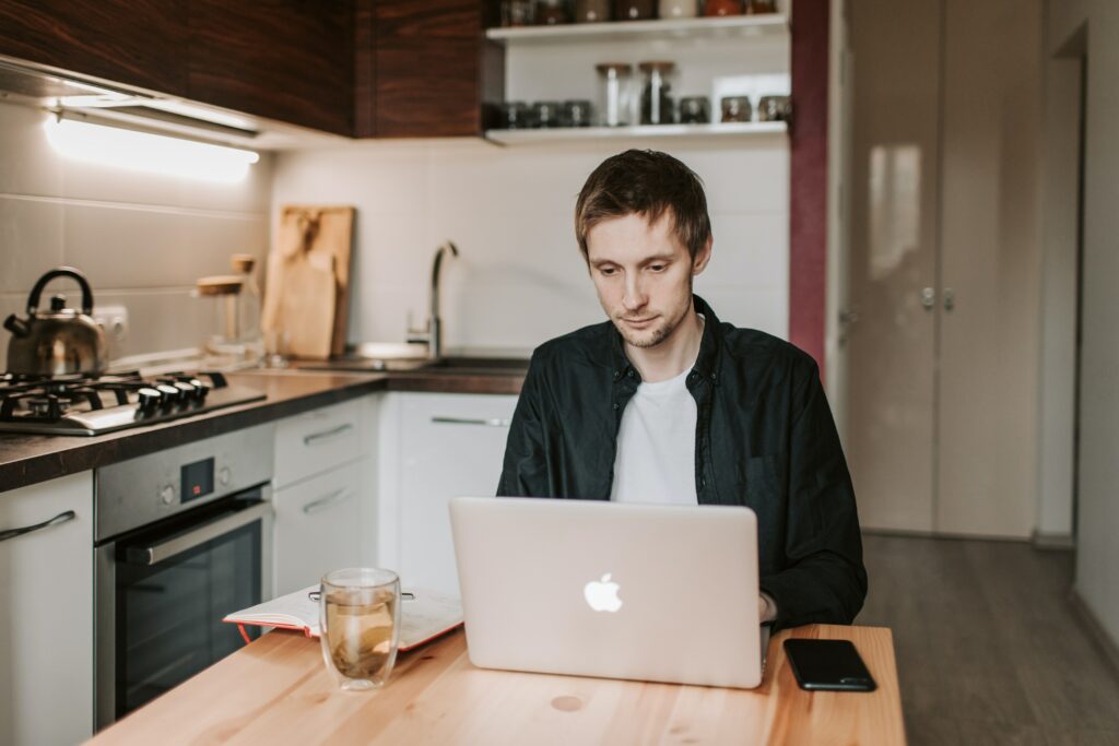 guy working from home
