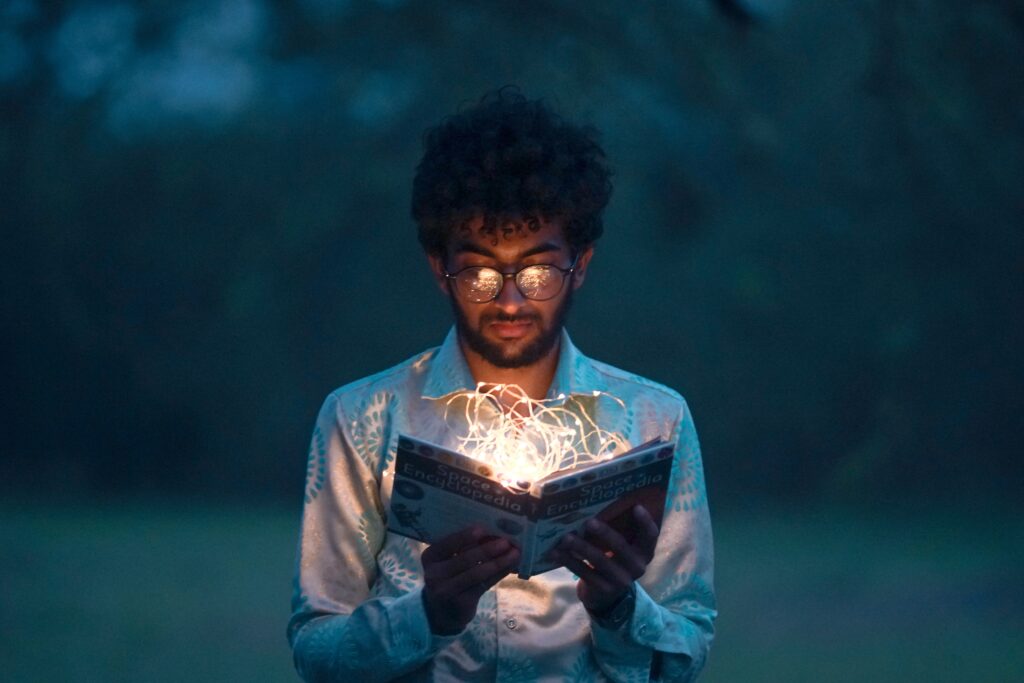 a guy reading